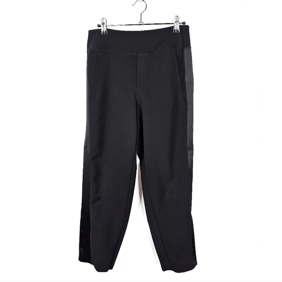 Athleta Women's Black Endless High-rise Satin Stripe Pants - Picture 2 of 7